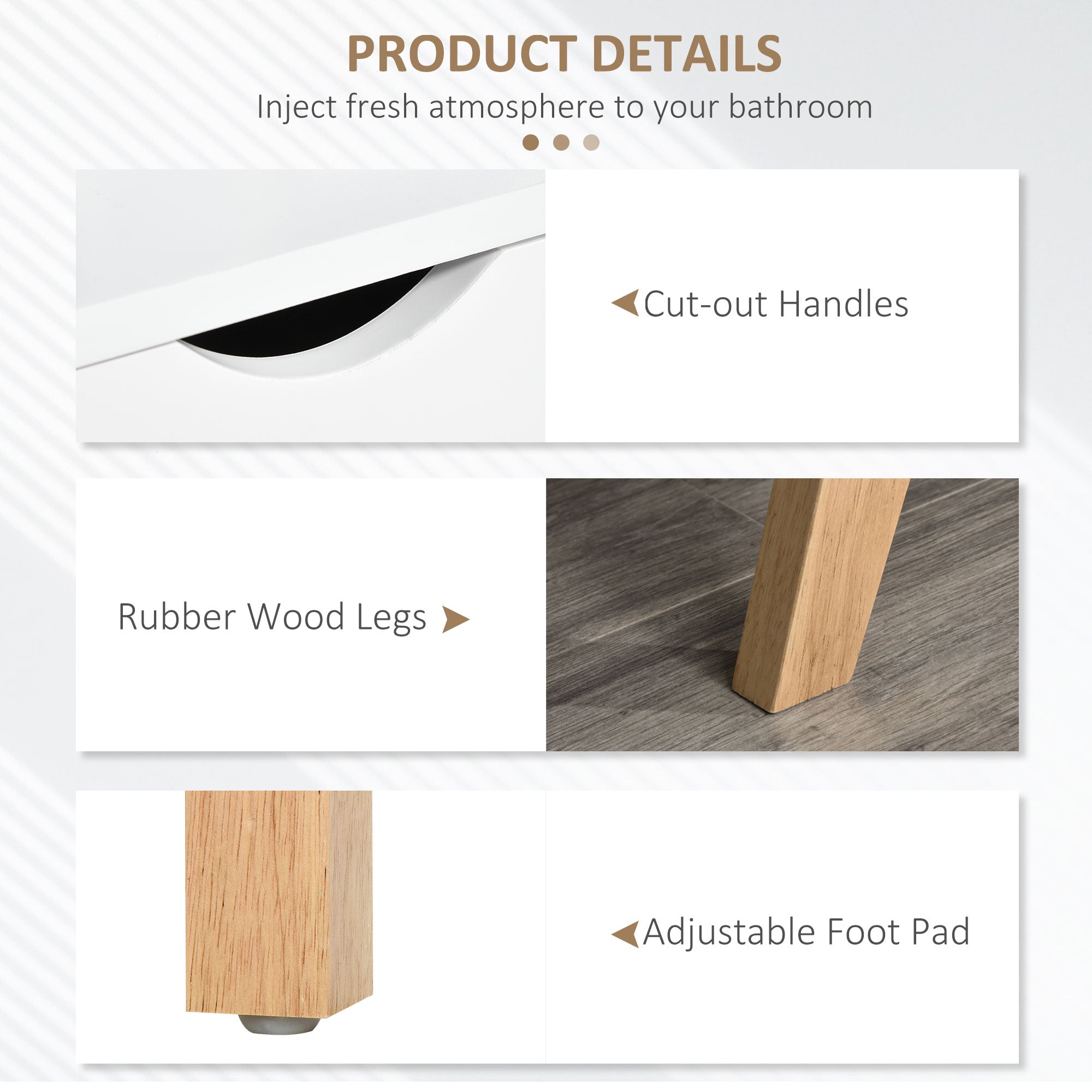 HOMCOM Modern Wooden TV Stand with 2 Storage Cabinet Stand for TV's up to 65" for Living Room Bedroom Office, Storage Entertainment Center, White