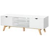 HOMCOM Modern Wooden TV Stand with 2 Storage Cabinet Stand for TV's up to 65" for Living Room Bedroom Office, Storage Entertainment Center, White