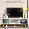 HOMCOM Modern Wooden TV Stand with 2 Storage Cabinet Stand for TV's up to 65" for Living Room Bedroom Office, Storage Entertainment Center, White