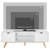 HOMCOM Modern Wooden TV Stand with 2 Storage Cabinet Stand for TV's up to 65" for Living Room Bedroom Office, Storage Entertainment Center, White