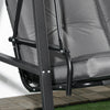 Outsunny 2 Seater Covered Outdoor Swing Chair Porch Swing Bench Lounger Hammock with Removable Cushion Tilt Canopy, Dark Grey