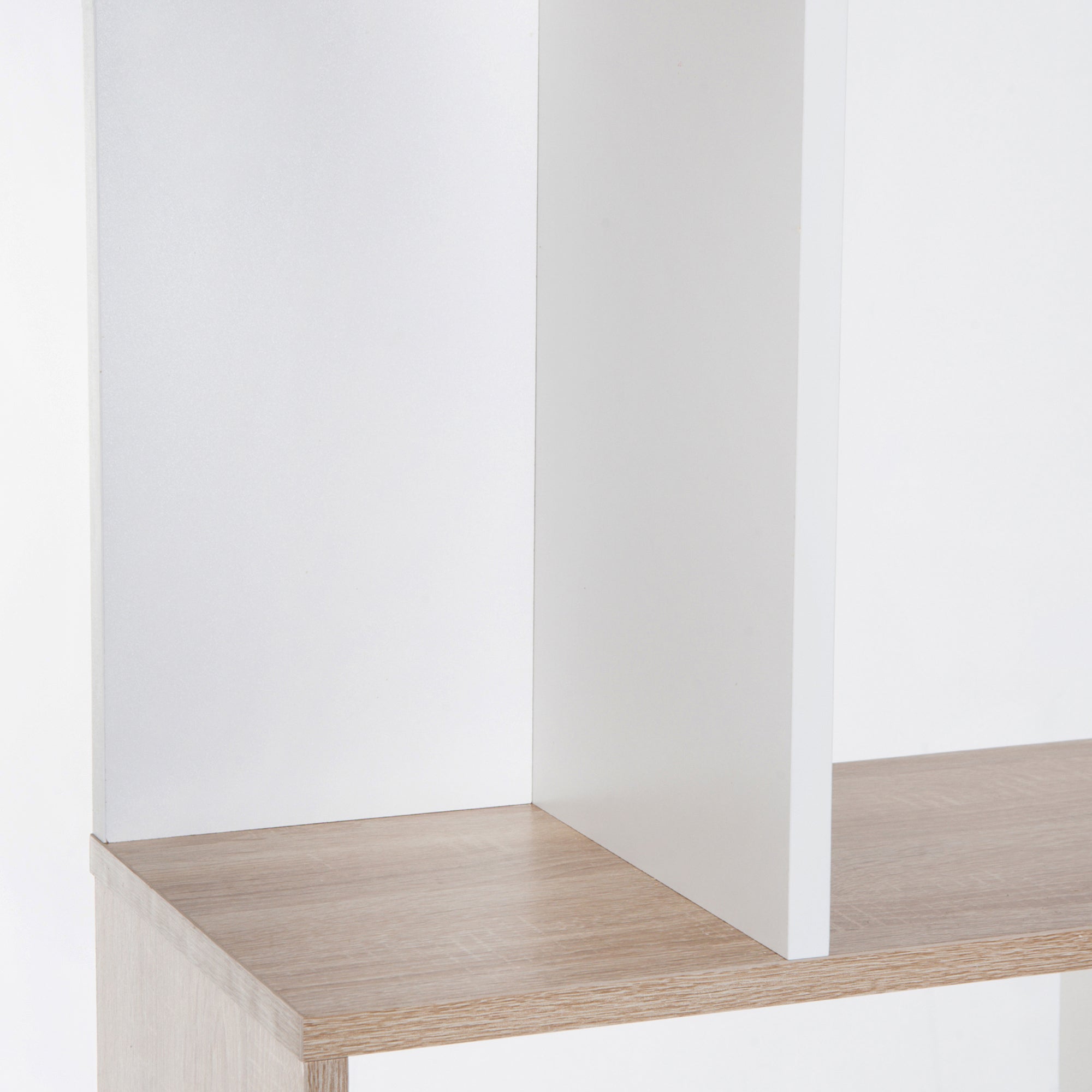 HOMCOM 5-Tier Geometric Bookcase Display Shelf Storage Shelf Modern Room Divider Living Room Home Office Furniture, White