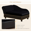 PawHut Pet Sofa Dog Couch Chaise Lounge Pet Bed with Storage Function Small Sized Dog Various Cat Sponge Cushioned Bed Lounge, Black