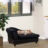 PawHut Pet Sofa Dog Couch Chaise Lounge Pet Bed with Storage Function Small Sized Dog Various Cat Sponge Cushioned Bed Lounge, Black