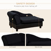 PawHut Pet Sofa Dog Couch Chaise Lounge Pet Bed with Storage Function Small Sized Dog Various Cat Sponge Cushioned Bed Lounge, Black