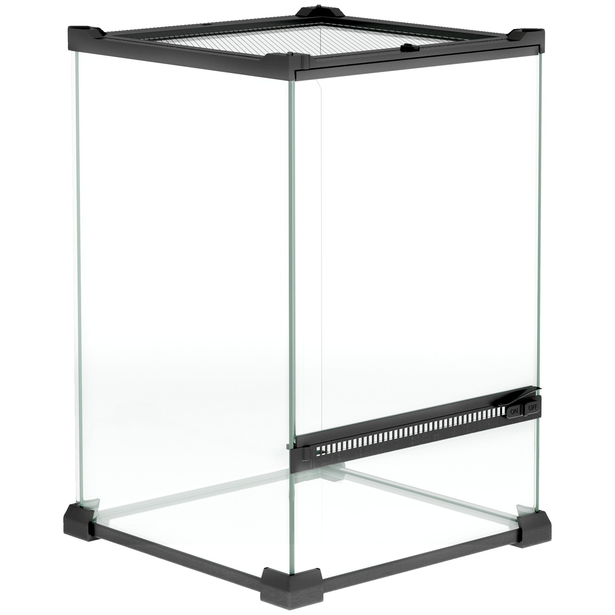 PawHut Glass Reptile Terrarium, 12L Vivarium for Lizards, Frogs, Snakes, Turtles, Tortoises, with Ventilation, 20 x 20 x 30cm