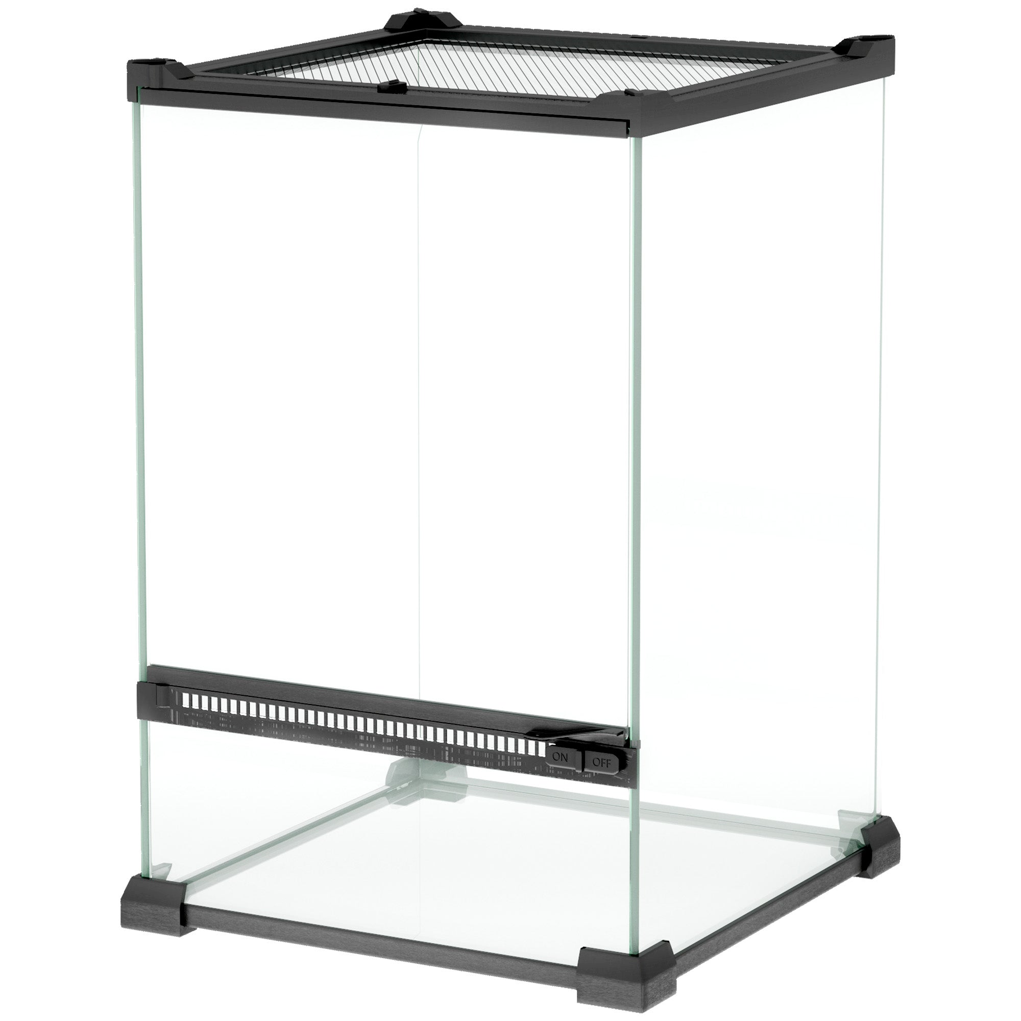 PawHut Glass Reptile Terrarium, 12L Vivarium for Lizards, Frogs, Snakes, Turtles, Tortoises, with Ventilation, 20 x 20 x 30cm