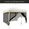 Outsunny 10' x 10' Pop Up Canopy Tent, Instant Party Tent with Breathable Mesh Sidewalls, Easy Height Adjustable, Carrying Bag for Backyard Garden Patio Camping