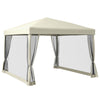 Outsunny 10' x 10' Pop Up Canopy Tent, Instant Party Tent with Breathable Mesh Sidewalls, Easy Height Adjustable, Carrying Bag for Backyard Garden Patio Camping