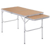 Outsunny 4ft Picnic Table with Slide Shelf Outdoor Portable Aluminum Folding Table 2 Adjustable Height Light-weight Camping BBQ Party Dining Table w/ Carrying Handle