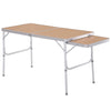 Outsunny 4ft Picnic Table with Slide Shelf Outdoor Portable Aluminum Folding Table 2 Adjustable Height Light-weight Camping BBQ Party Dining Table w/ Carrying Handle