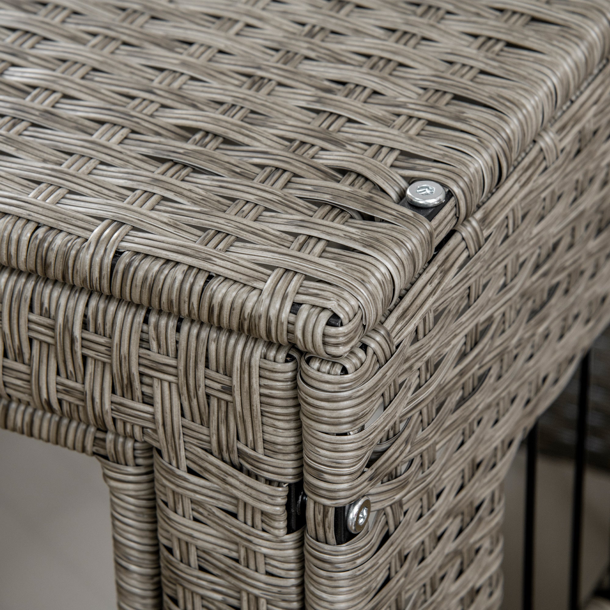 PawHut Rattan Dog Crate, Wicker Dog Cage with Lockable Door and Soft Washable Cushion, Dog Kennel Furniture for Small Sized Dogs, Gray