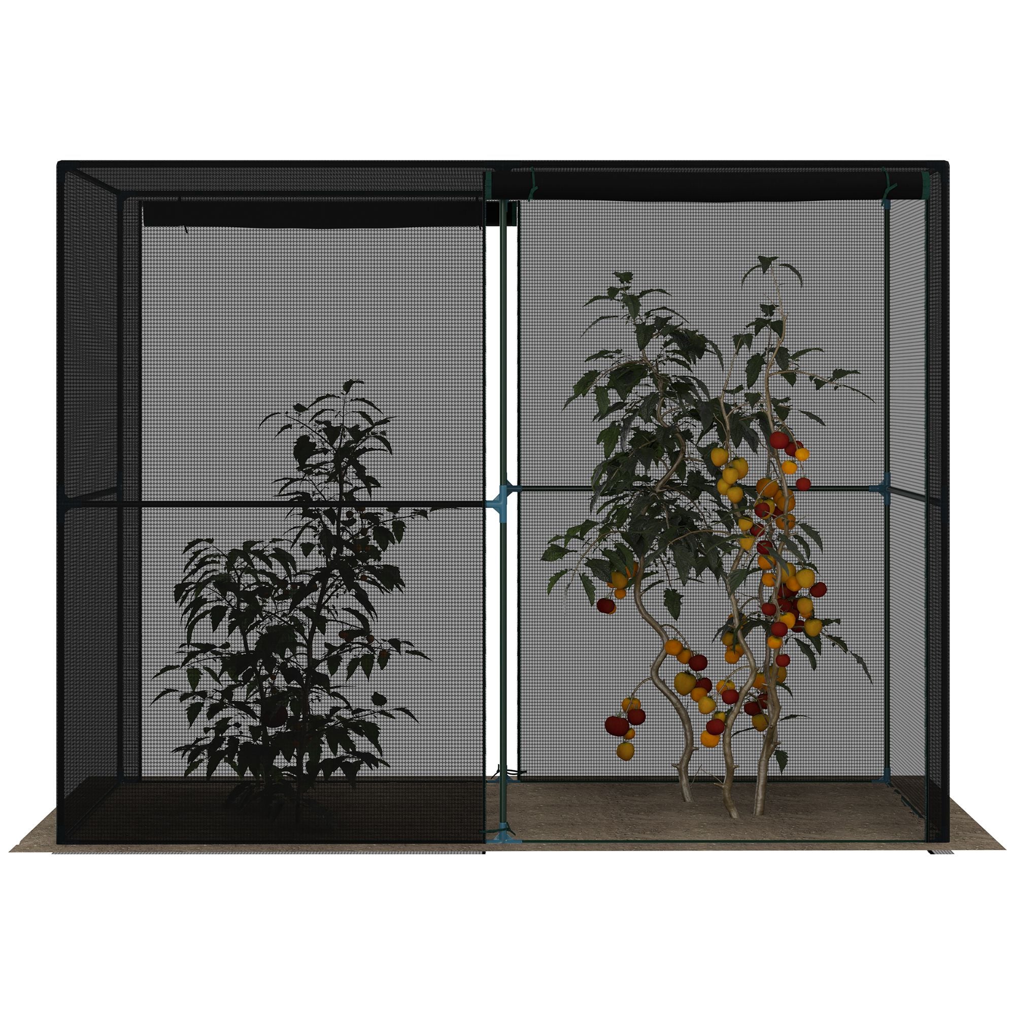 Outsunny 4' x 8' Crop Cage, Plant Protection Tent with Zippered Doors for Vegetable Garden, Backyard, Black