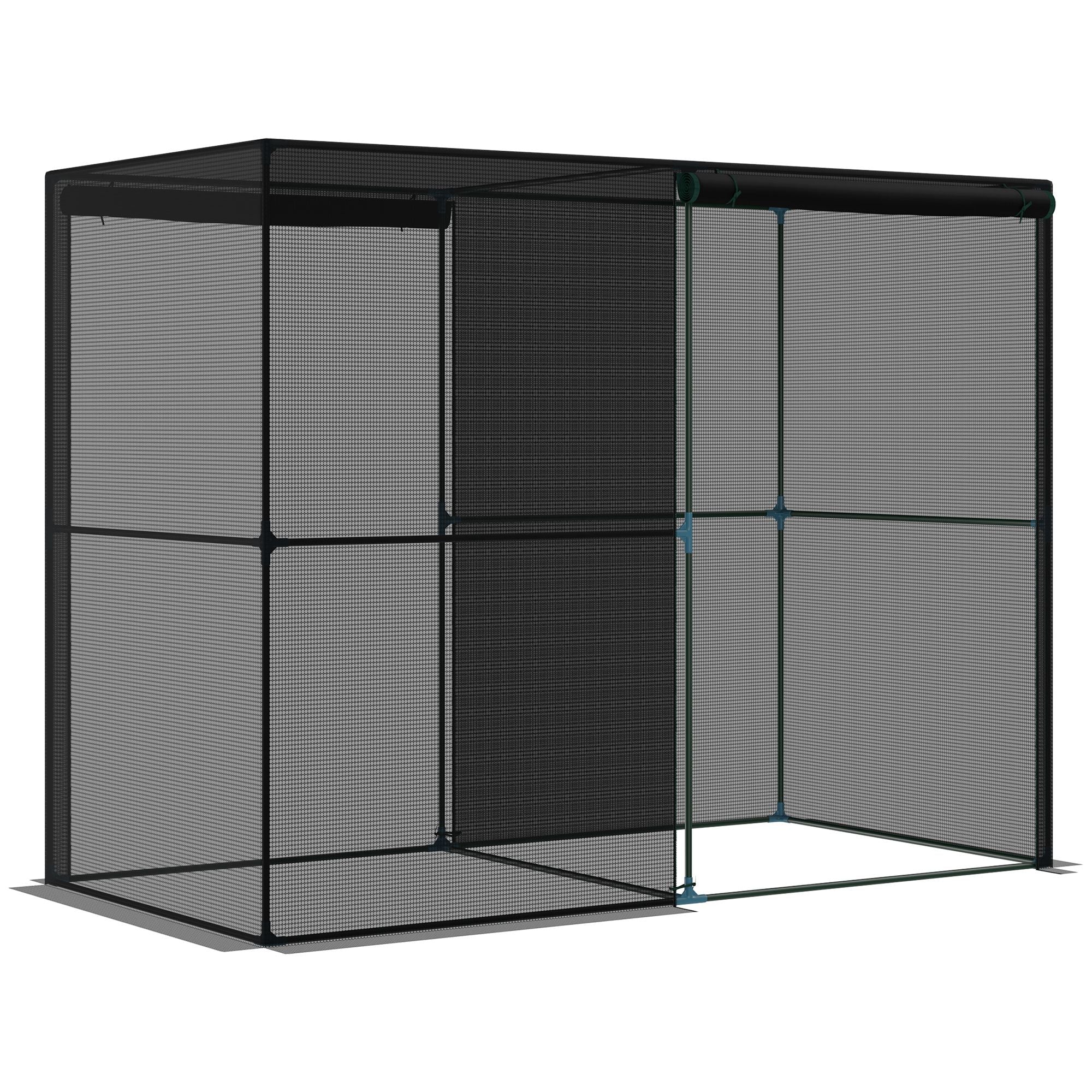 Outsunny 4' x 8' Crop Cage, Plant Protection Tent with Zippered Doors for Vegetable Garden, Backyard, Black