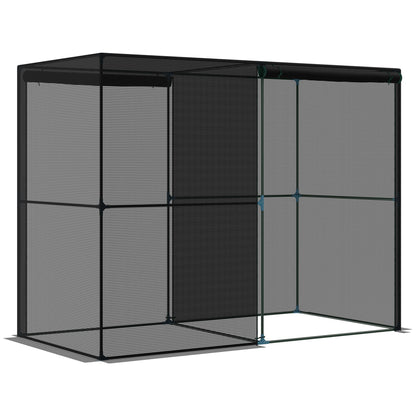 Outsunny 4' x 8' Crop Cage, Plant Protection Tent with Zippered Doors for Vegetable Garden, Backyard, Black