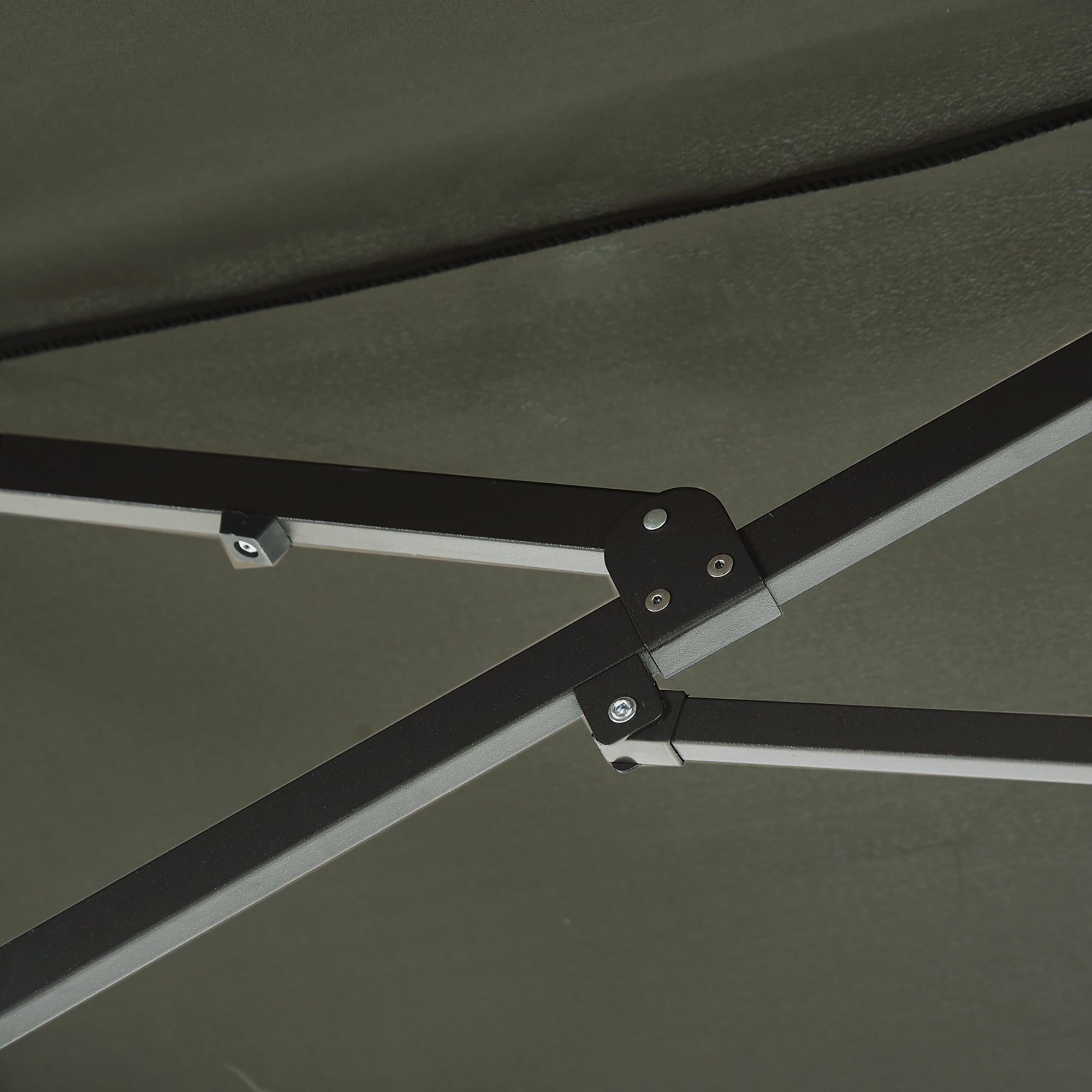 Outsunny 15ft Double-sided Patio Umbrella with Twin Canopy, Extra Large Outdoor Parasol with Crank for Pool, Deck, Market, Grey