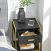 HOMCOM Nightstand Set of 2, Modern Bedside Table with Drawer and Shelf, Bedside Cabinets for Bedroom, Black