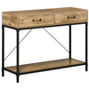 HOMCOM Vintage Sofa Console Table, Entryway Table with Drawers, Storage Shelf for Living Room, Hallway, Bedroom, Brown