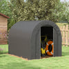 Outsunny 6' x 8' Outdoor Storage Shed Tent, Portable Shed with Galvanised Steel Frame and ZIipper Roll-up Door, Bike Shed Motorcycle Shelter for Patio Garden Tools, Dark Grey
