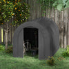 Outsunny 6' x 8' Outdoor Storage Shed Tent, Portable Shed with Galvanised Steel Frame and ZIipper Roll-up Door, Bike Shed Motorcycle Shelter for Patio Garden Tools, Dark Grey