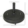 Outsunny Patio Umbrella Base with 4 Lockable Wheels, 51 lb Heavy Duty Market Umbrella Stand with 2 Retractable Handles for Outdoor, Garden, Backyard, Black