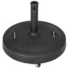Outsunny Patio Umbrella Base with 4 Lockable Wheels, 51 lb Heavy Duty Market Umbrella Stand with 2 Retractable Handles for Outdoor, Garden, Backyard, Black