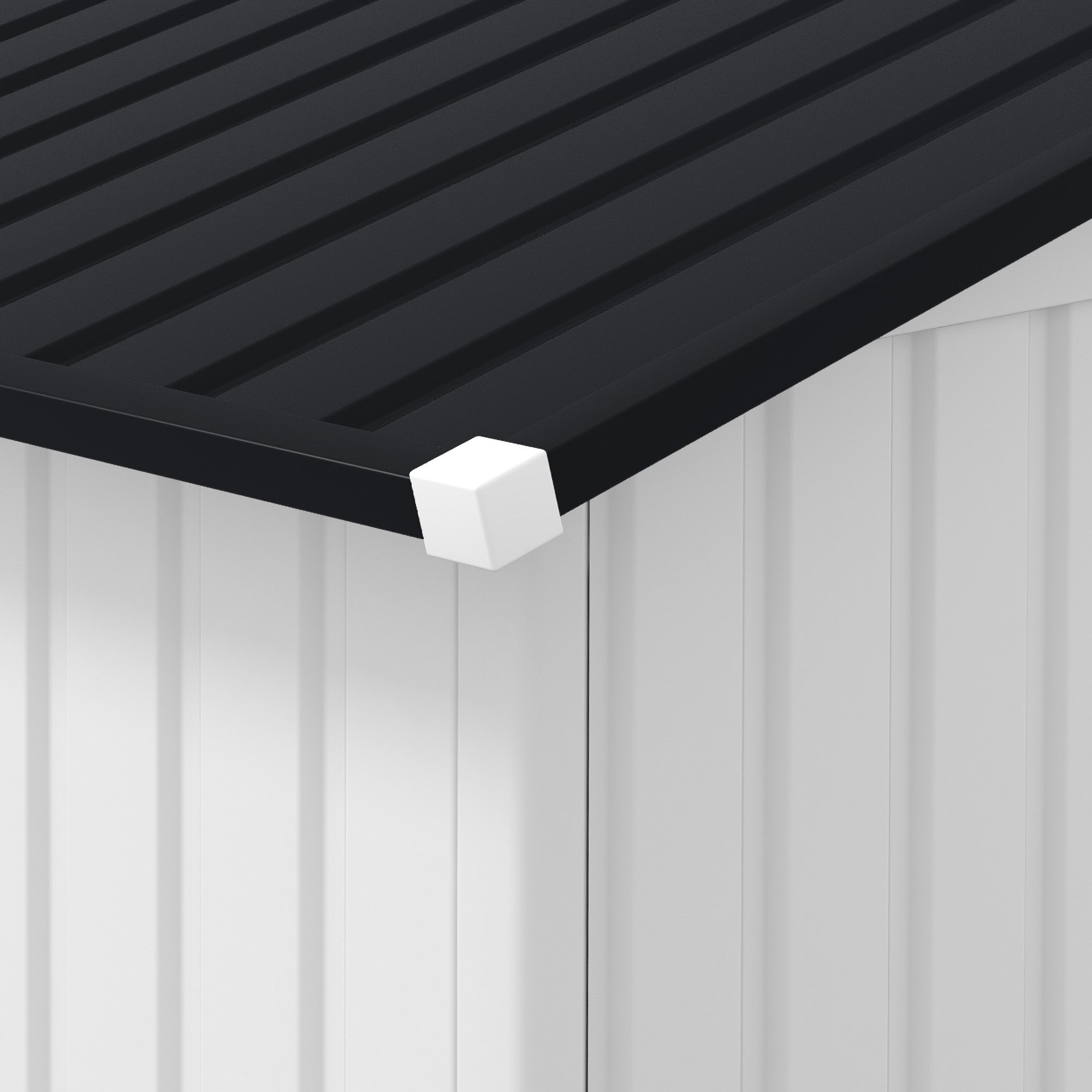 Outsunny 11' x 13' Garden Storage Shed with Foundation Kit, Metal Tool Storage House with Double Doors for Outdoor Patio Yard, White