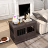 PawHut Dog Crate Furniture, 31" Dog Kennel Side End Table with Three Doors, Indoor Dog Cage for Small Dogs, Coffee