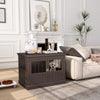 PawHut Dog Crate Furniture, 31" Dog Kennel Side End Table with Three Doors, Indoor Dog Cage for Small Dogs, Coffee
