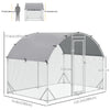 PawHut Galvanized Large Metal Chicken Coop Cage Walk-in Enclosure Poultry Hen Run House Playpen Rabbit Hutch with Cover for Outdoor Backyard 9.2' x 6.2' x 6.5' Silver