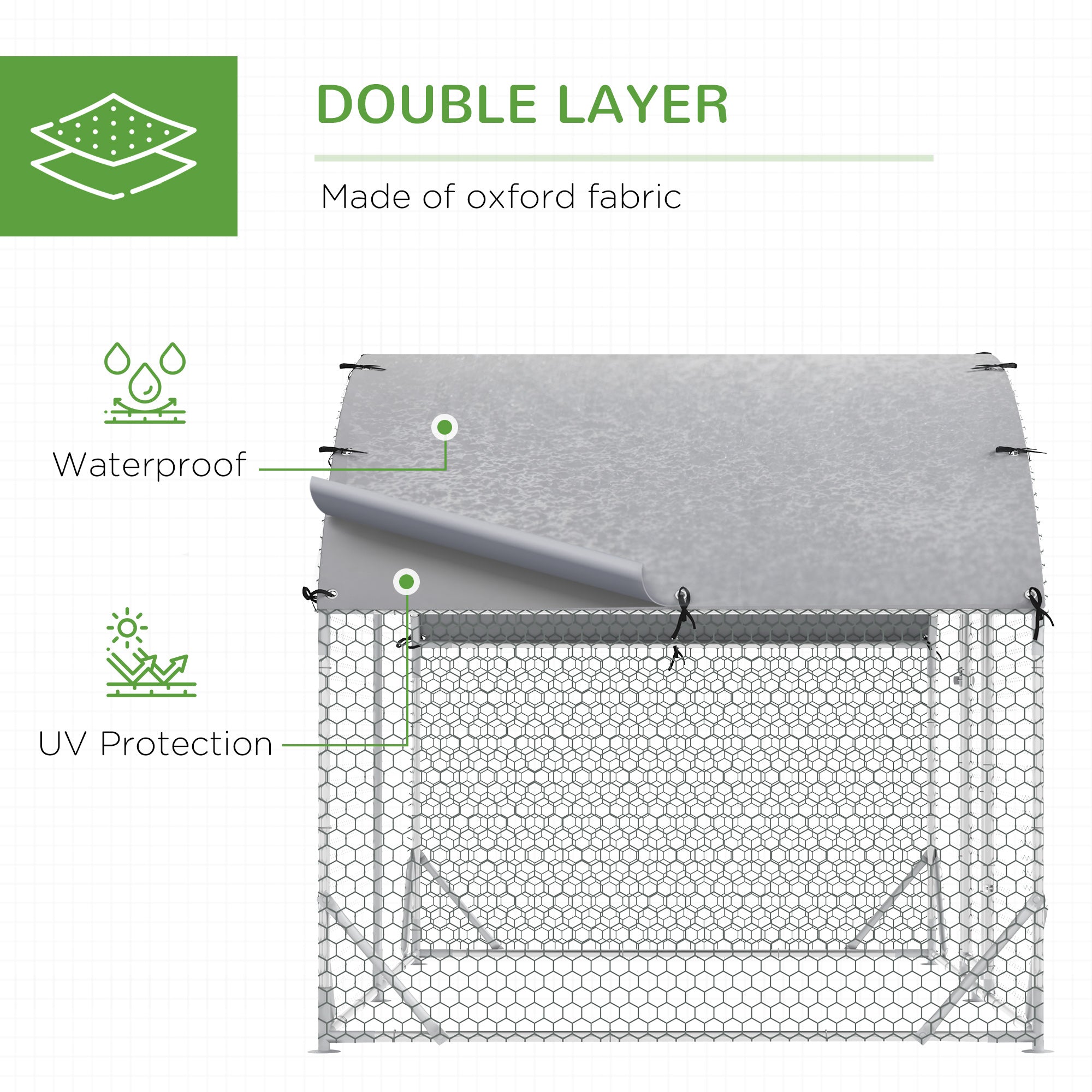 PawHut Galvanized Large Metal Chicken Coop Cage Walk-in Enclosure Poultry Hen Run House Playpen Rabbit Hutch with Cover for Outdoor Backyard 9.2' x 6.2' x 6.5' Silver