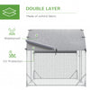 PawHut Galvanized Large Metal Chicken Coop Cage Walk-in Enclosure Poultry Hen Run House Playpen Rabbit Hutch with Cover for Outdoor Backyard 9.2' x 6.2' x 6.5' Silver
