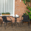 Outsunny 3 Pieces Wicker Patio Furniture Set, Rattan Bistro Set with Coffee Table and Stackable Chairs, Outdoor Conversation Set for Garden, Porch, Balcony, Black