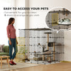 PawHut DIY Large Cat Cage Indoor, Catio Pet Playpen with Platforms, Ramps, Kitten Exercise Place for 1-3 Cats, Bunnies, 55 x 55 x 55in, 87 Panels, Black