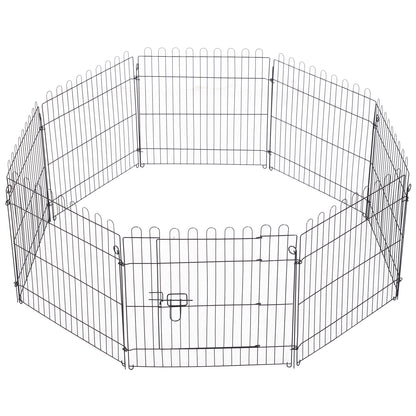 PawHut Dog Playpen Puppy Play Pen, Pet Exercise Fences for Outside Indoor, Foldable Dog Kennel, 30''H