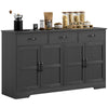 HOMCOM Sideboard Buffet Cabinet with Storage, Modern Coffee Bar Cabinet with 3 Drawers and Adjustable Shelves, Distressed Black