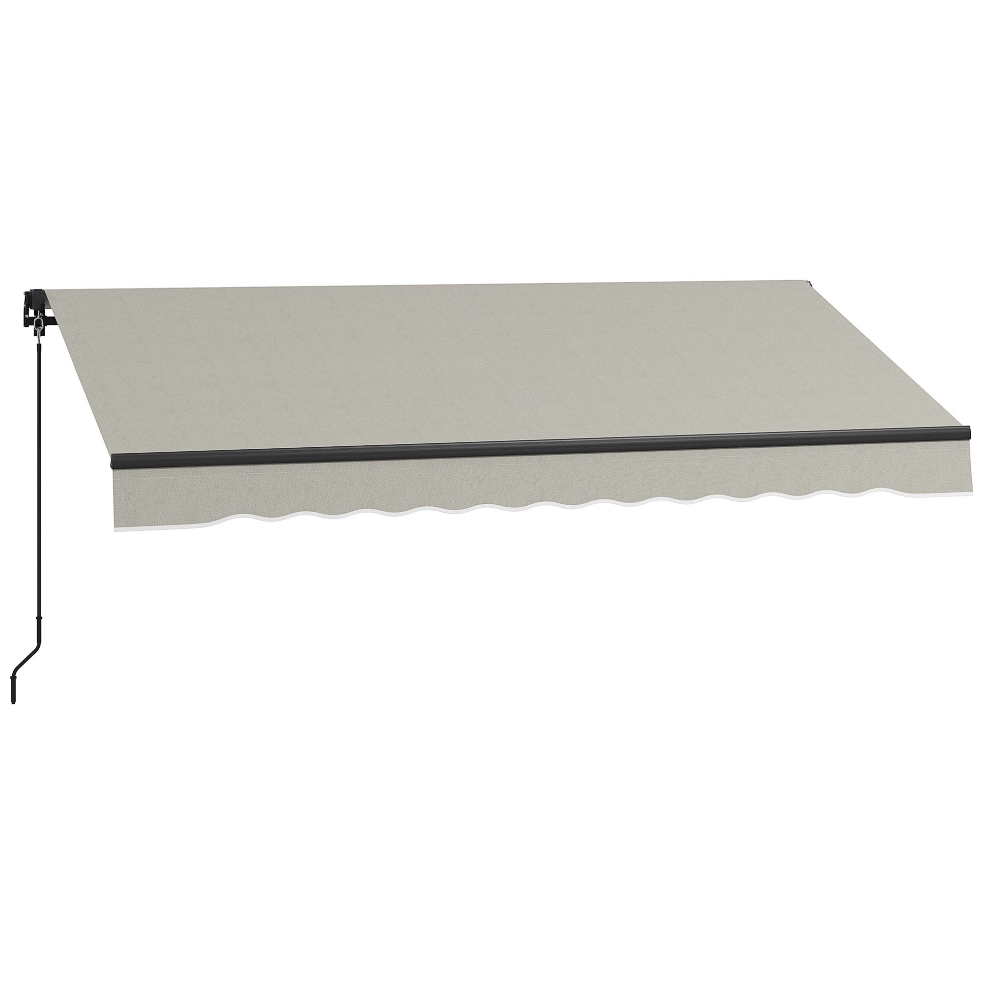 Outsunny 10' x 8' Retractable Awning, Patio Awning Sunshade Shelter with Manual Crank Handle, 280gsm UV Resistant Fabric and Aluminum Frame, for Balcony, Yard, Light Grey