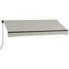 Outsunny 10' x 8' Retractable Awning, Patio Awning Sunshade Shelter with Manual Crank Handle, 280gsm UV Resistant Fabric and Aluminum Frame, for Balcony, Yard, Light Grey