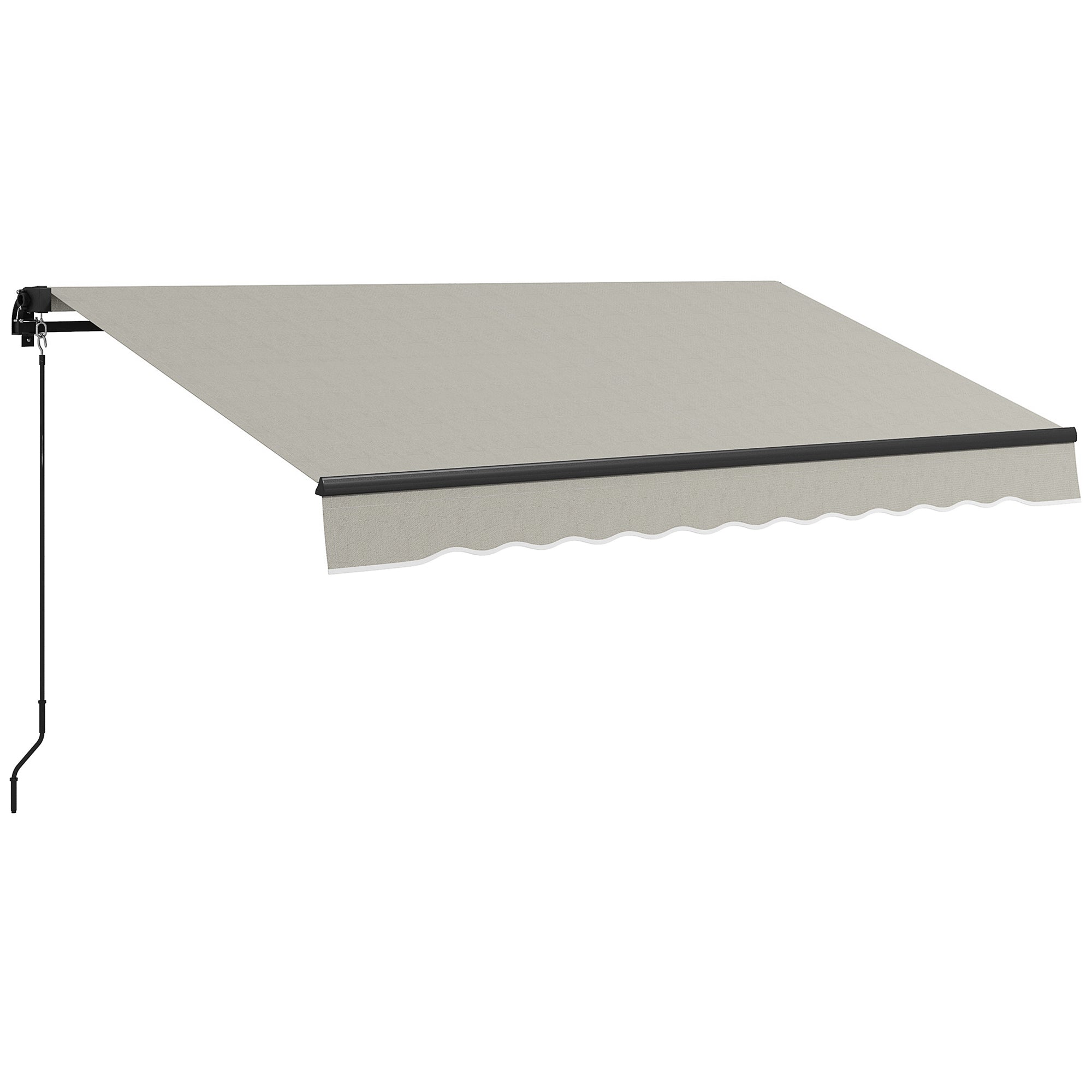 Outsunny 10' x 8' Retractable Awning, Patio Awning Sunshade Shelter with Manual Crank Handle, 280gsm UV Resistant Fabric and Aluminum Frame, for Balcony, Yard, Light Grey