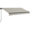 Outsunny 10' x 8' Retractable Awning, Patio Awning Sunshade Shelter with Manual Crank Handle, 280gsm UV Resistant Fabric and Aluminum Frame, for Balcony, Yard, Light Grey