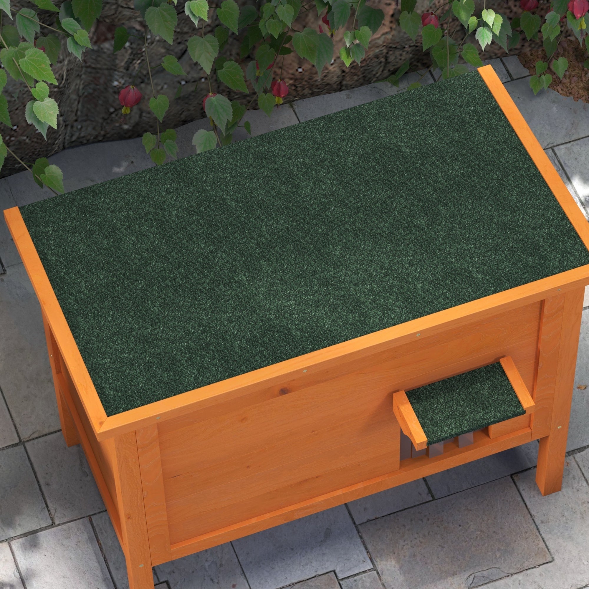 PawHut Outdoor Cat House, Wooden Insulated Cat Shelter with Asphalt Roof, Removable Floor, Foam, for Cats, Small Animals, Orange