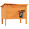 PawHut Outdoor Cat House, Wooden Insulated Cat Shelter with Asphalt Roof, Removable Floor, Foam, for Cats, Small Animals, Orange