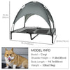 PawHut Elevated Dog Bed with Canopy, Portable Raised Dog Cot for L Sized Dogs, Indoor & Outdoor, 36" x 30" x 35", Grey