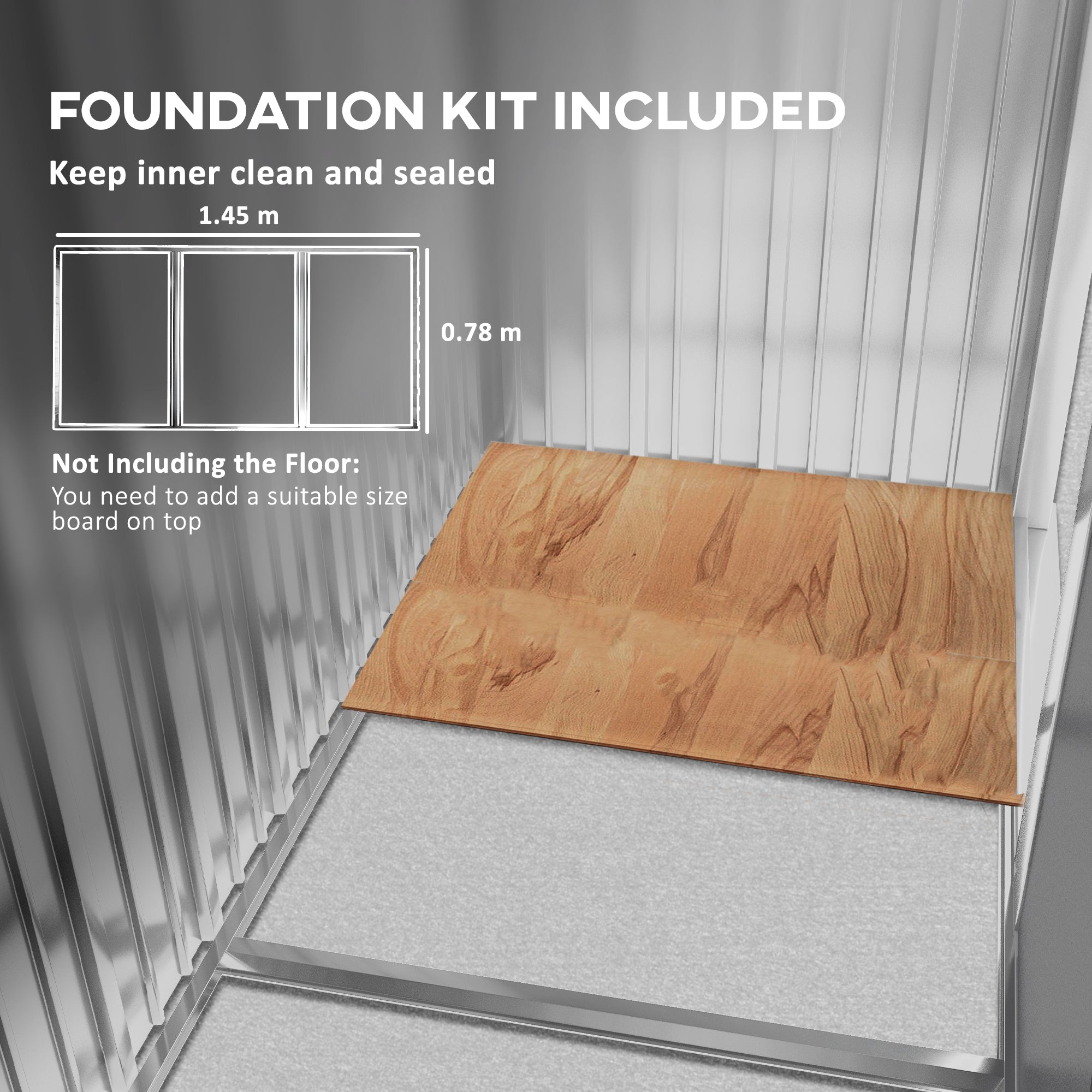 Outsunny 5' x 3' Steel Outdoor Storage Shed, Lean-to Garden Shed with Adjustable Shelf,  Foundation Kit, Lock and Gloves for Lawn Mower, Tool, Patio, Lawn, Dark Grey