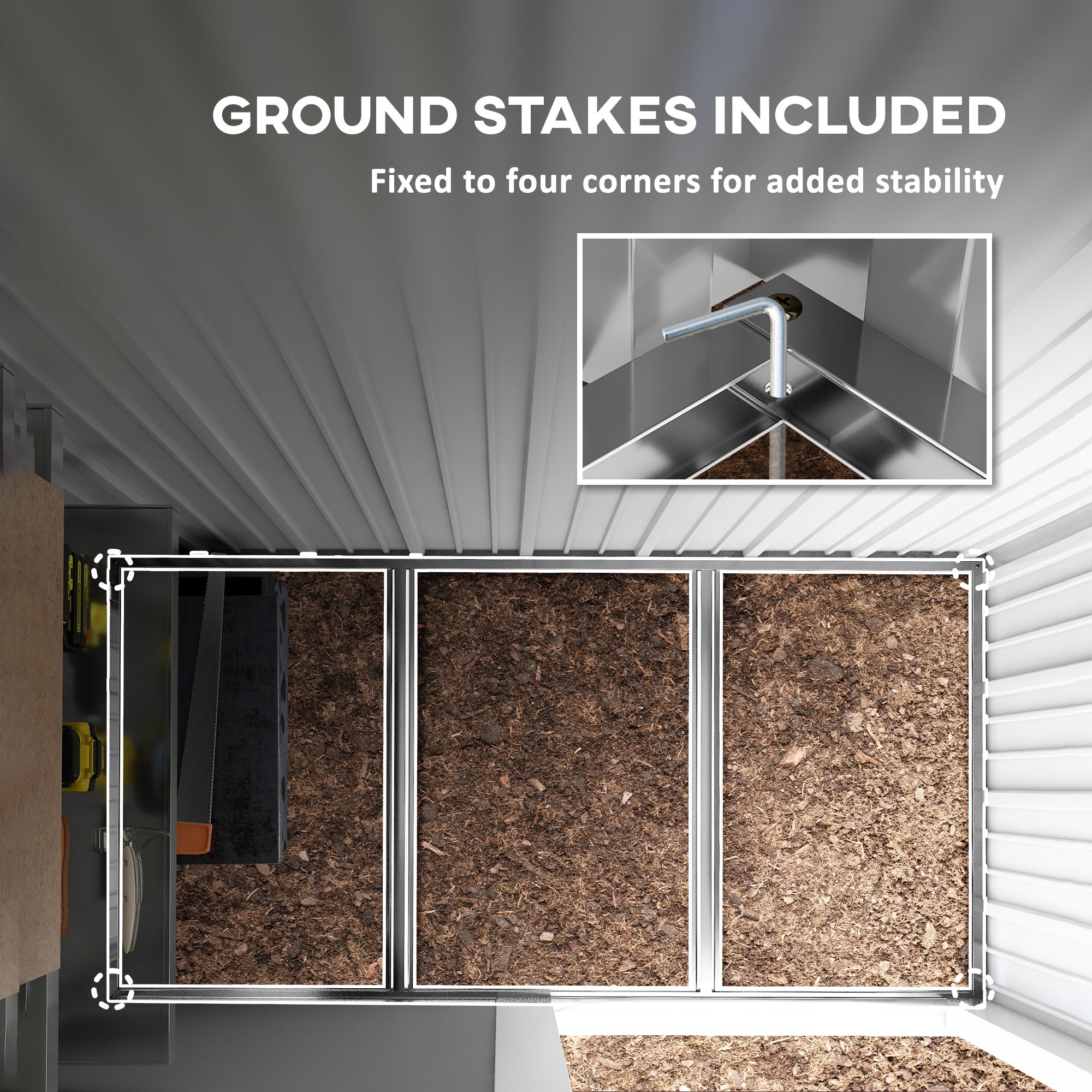 Outsunny 5' x 3' Steel Outdoor Storage Shed, Lean-to Garden Shed with Adjustable Shelf,  Foundation Kit, Lock and Gloves for Lawn Mower, Tool, Patio, Lawn, Dark Grey