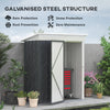 Outsunny 5' x 3' Steel Outdoor Storage Shed, Lean-to Garden Shed with Adjustable Shelf,  Foundation Kit, Lock and Gloves for Lawn Mower, Tool, Patio, Lawn, Dark Grey