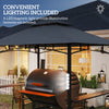 Outsunny 8' x 5' Grill Gazebo, Double Tiered Outdoor BBQ Gazebo Canopy with LED Light, 2 Side Shelves, Hooks and Bottle Opener for Patio, Garden, Backyard, Dark Grey