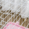 PawHut 27"H 2-Level Small Animal Cage Rabbit Hutch with Universal Lockable Wheels, Slide-out Tray for Bunny, Chinchillas, Ferret, Pink