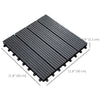 Outsunny 11 Pcs Plastic Interlocking Deck Tiles, 12" x 12" Non-slip Outdoor Flooring Tiles, 11 sq.ft. per Pack, All Weather for Indoor Outdoor Patio Balcony, Grey