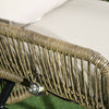 Outsunny 2 Pieces PE Rattan Patio Leisure Chair Set with Adjustable Backrest, Outdoor Reclining Patio Chair and Footrest with Cushion, Khaki